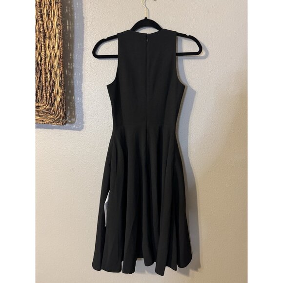 DRESS the POPULATION Catalina Black V-Neck A Line Dress XS 2 4 NEW - Picture 4 of 6
